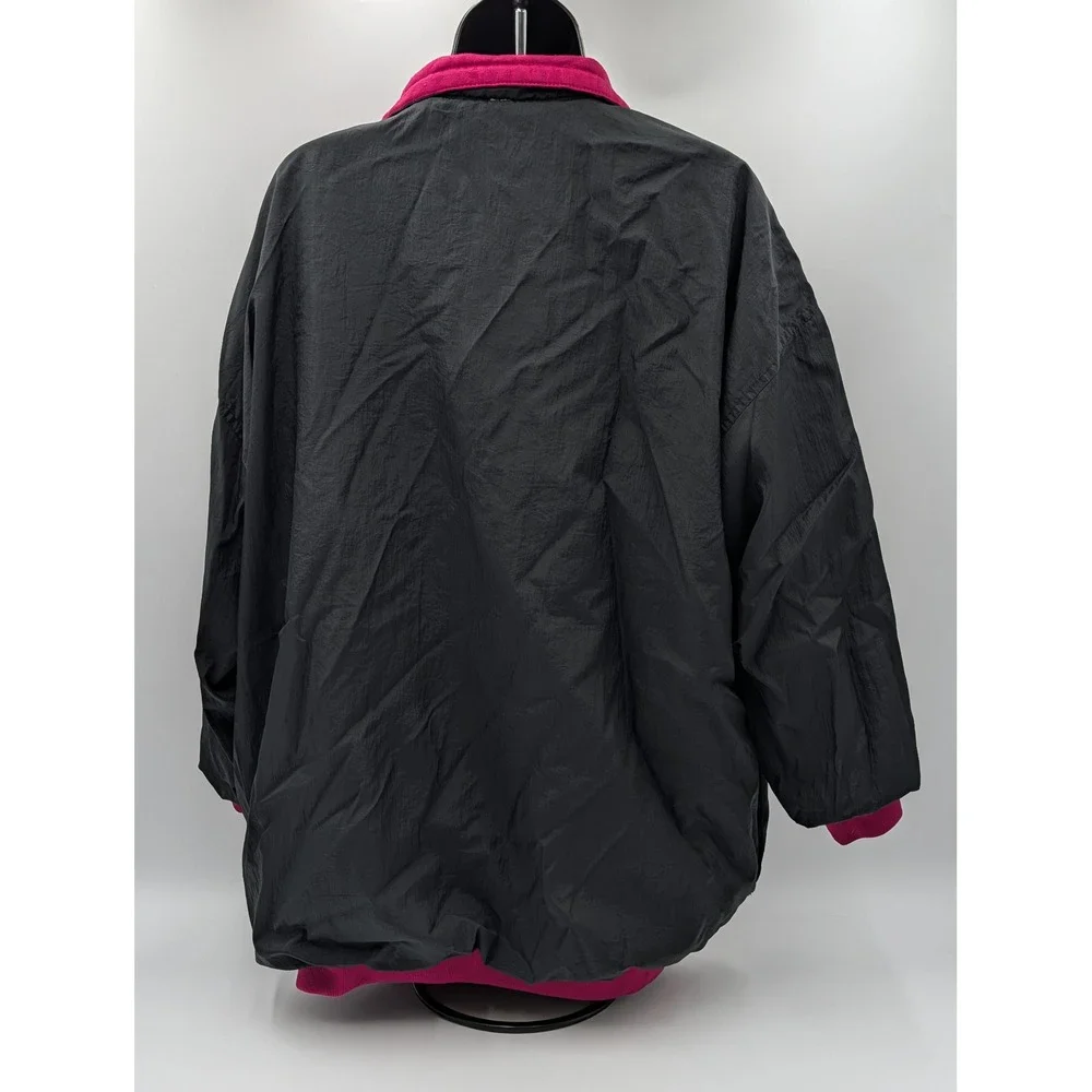 Vintage 80s 90s Colorblock Reversible‎ Fleece Windbreaker Jacket Womens